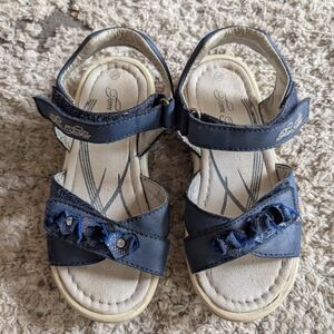 Girls Navy Blue Ruffle Strap Sandals - Kids Shoes